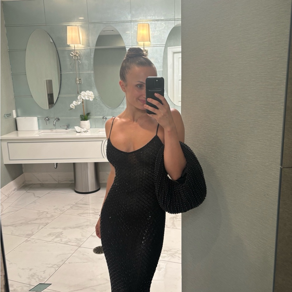 Meshki black beaded Chessie dress